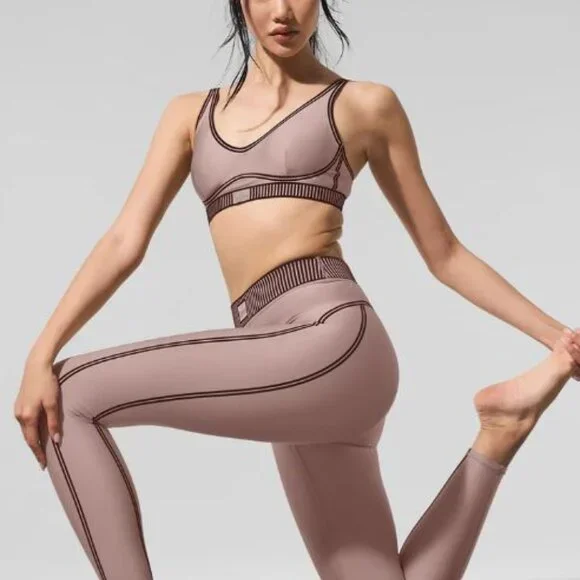 ALO Airlift High-Waist 7/8 Line Up Legging Taupe MEDIUM - Picture 1 of 9